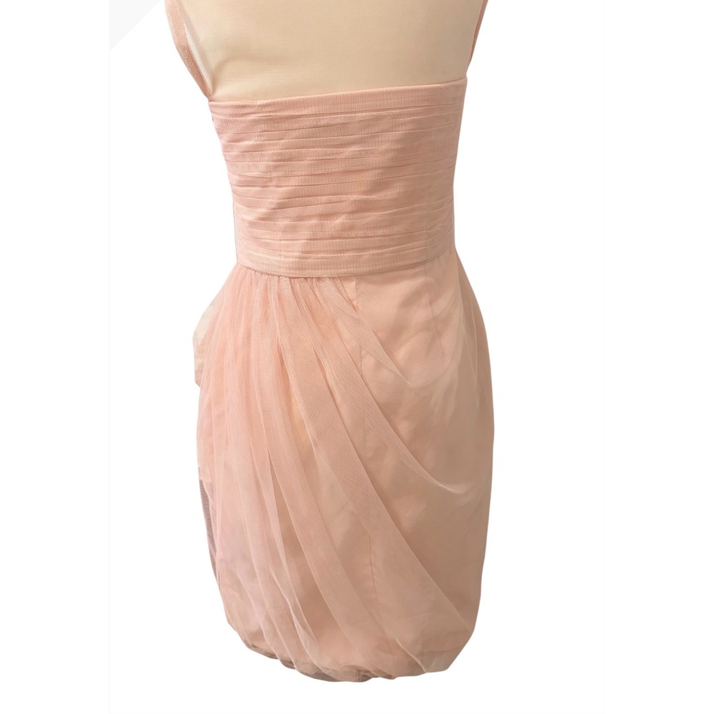 Vintage Vera Wang Pink Size 4 Tulle Ruched Illusion Cocktail Dress Formal - Picture 9 of 11